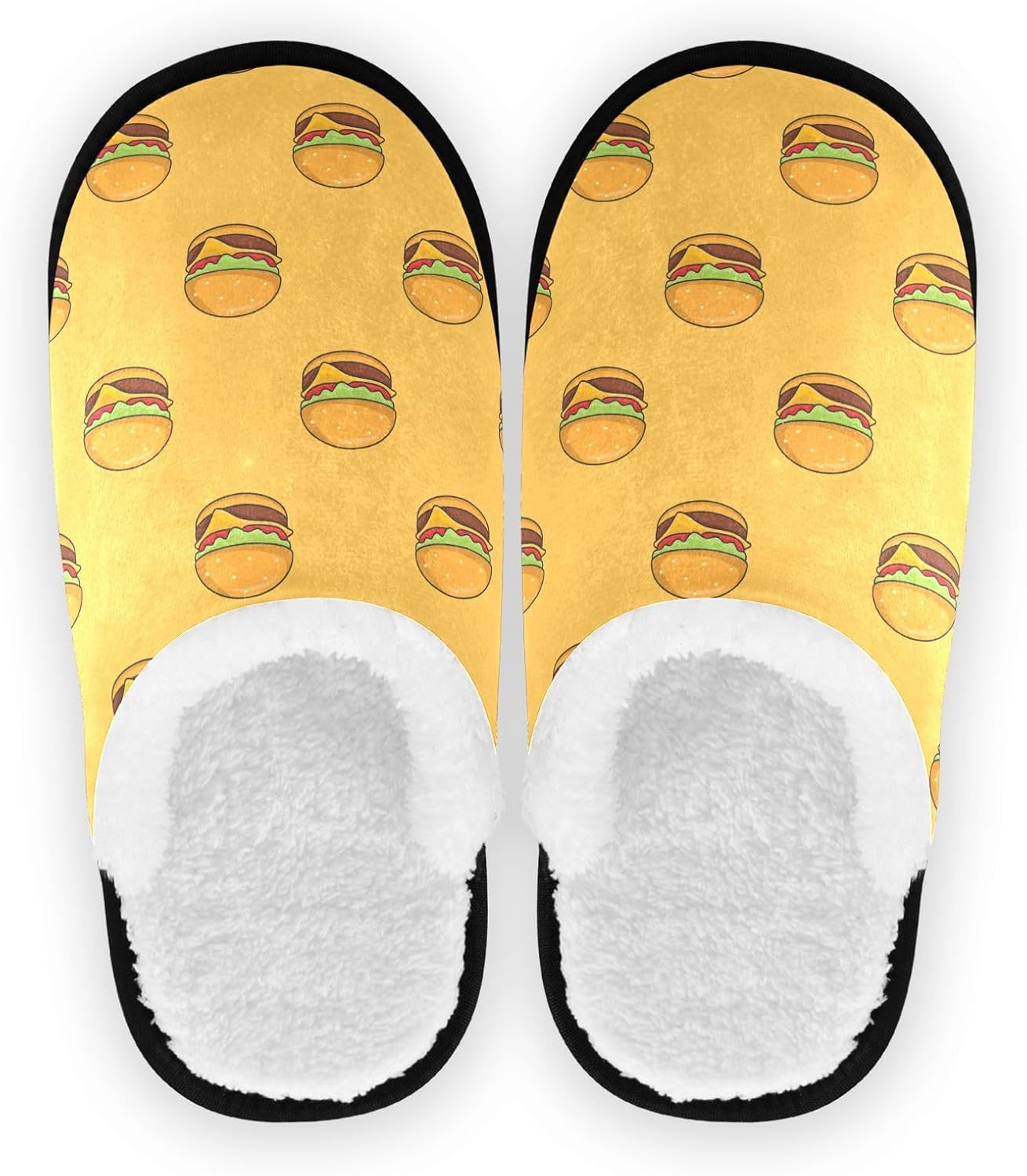 

Домашние тапочки JHKKU с узором «Гамбургер», теплые и уютные, для женщин и мужчин, Hamburger Pattern