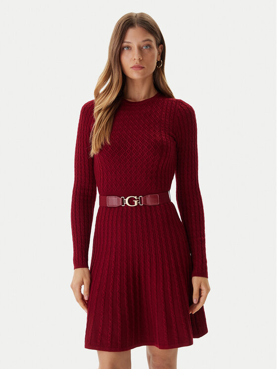 

Вязаное платье slim fit W5BK68 Z2YJ2 Guess, красный