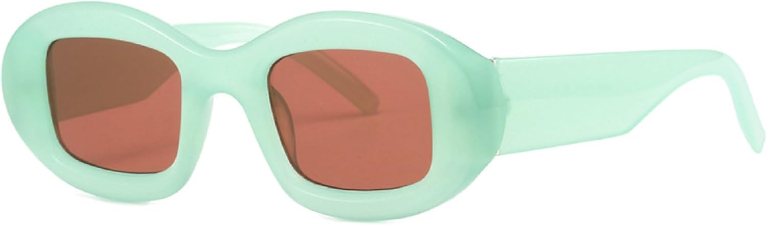 

Овальные солнцезащитные очки 2000-х годов для женщин, милые, модные, стильные, с защитой от УФ-излучения UV400, ретро-трендовые солнцезащитные очки для мужчин mincl, Green