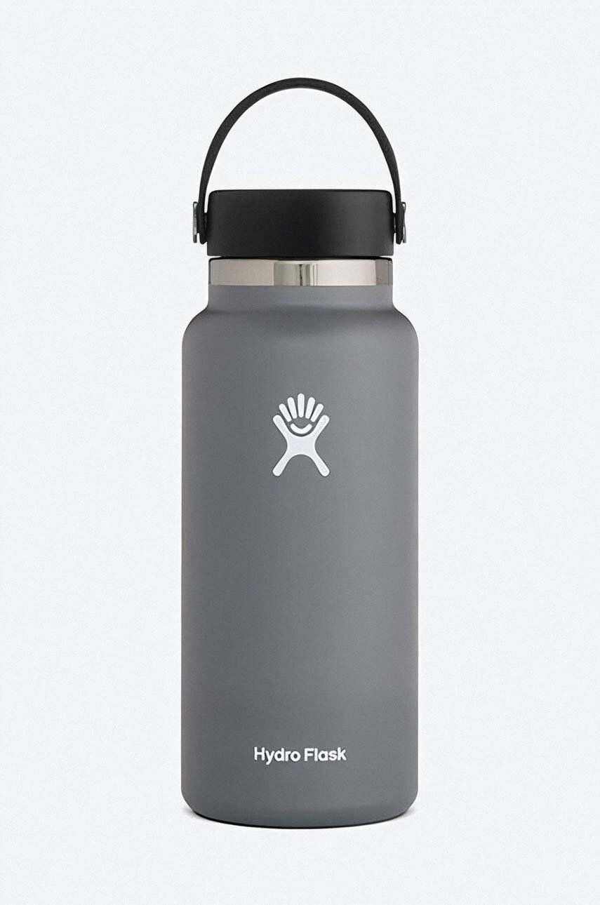 

Термобутылка на 32 унции с широкой гибкой крышкой Hydro Flask, серый