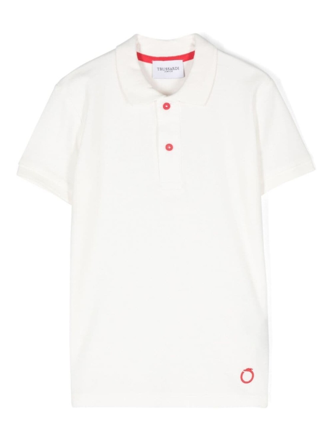 

TRUSSARDI JUNIOR рубашка поло с вышитым логотипом, белый