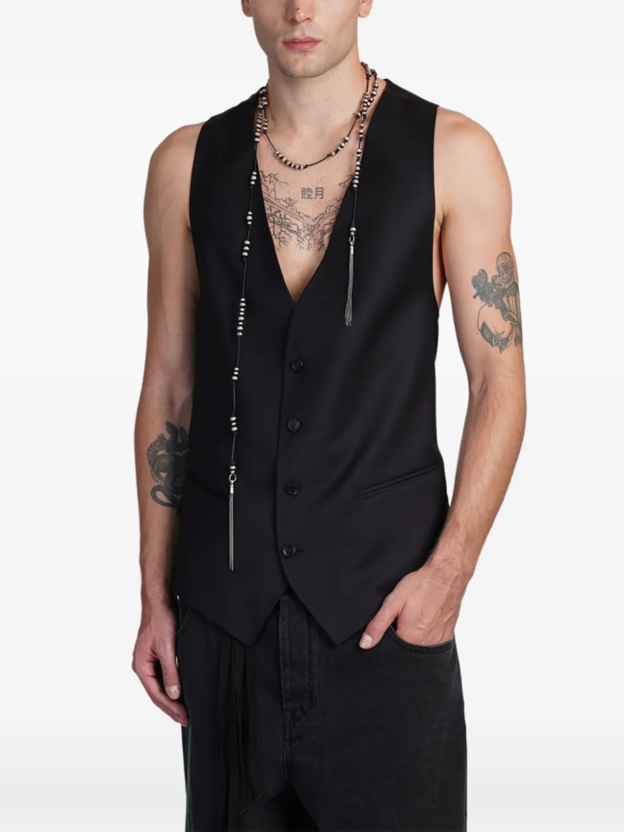 

Шерстяной жилет Ann Demeulemeester, черный