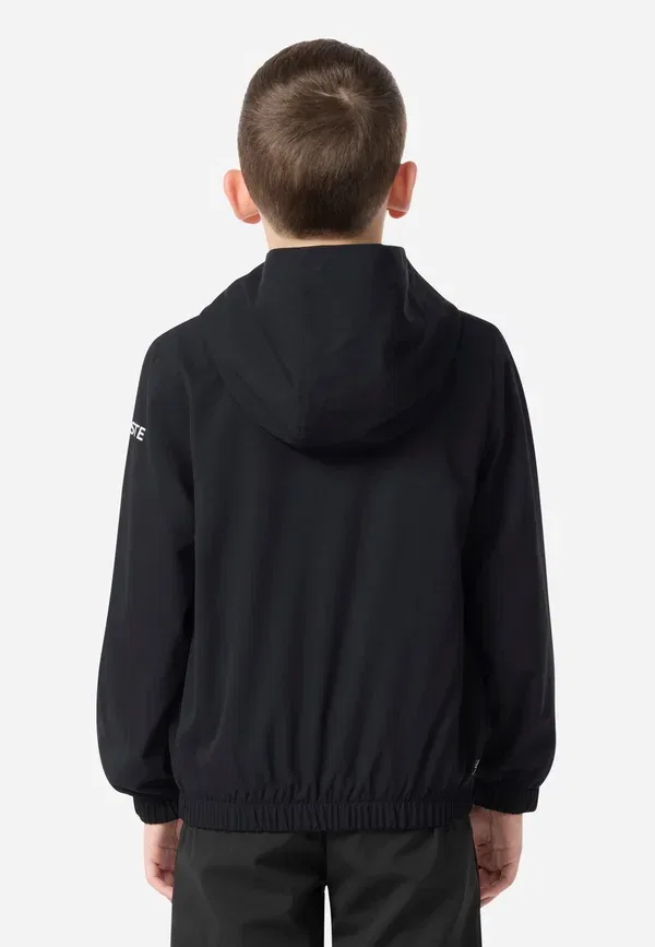 Куртка ветрозащитная Lacoste Diamond taffeta wind jacke training jacket, черный — фото 3