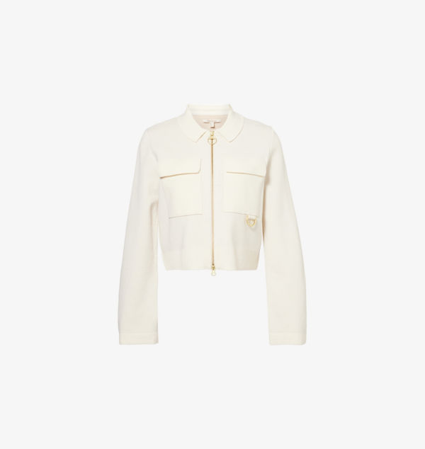 

Вязаный кардиган Alma на молнии Barbour, экрю