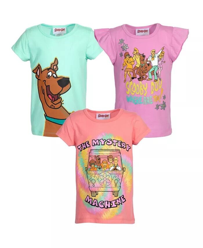 

Girls Scooby Doo [Размеры Диапазон Описание1] Комплект из 3 футболок с рисунком [Размер Описание1] Scooby-Doo, мультиколор