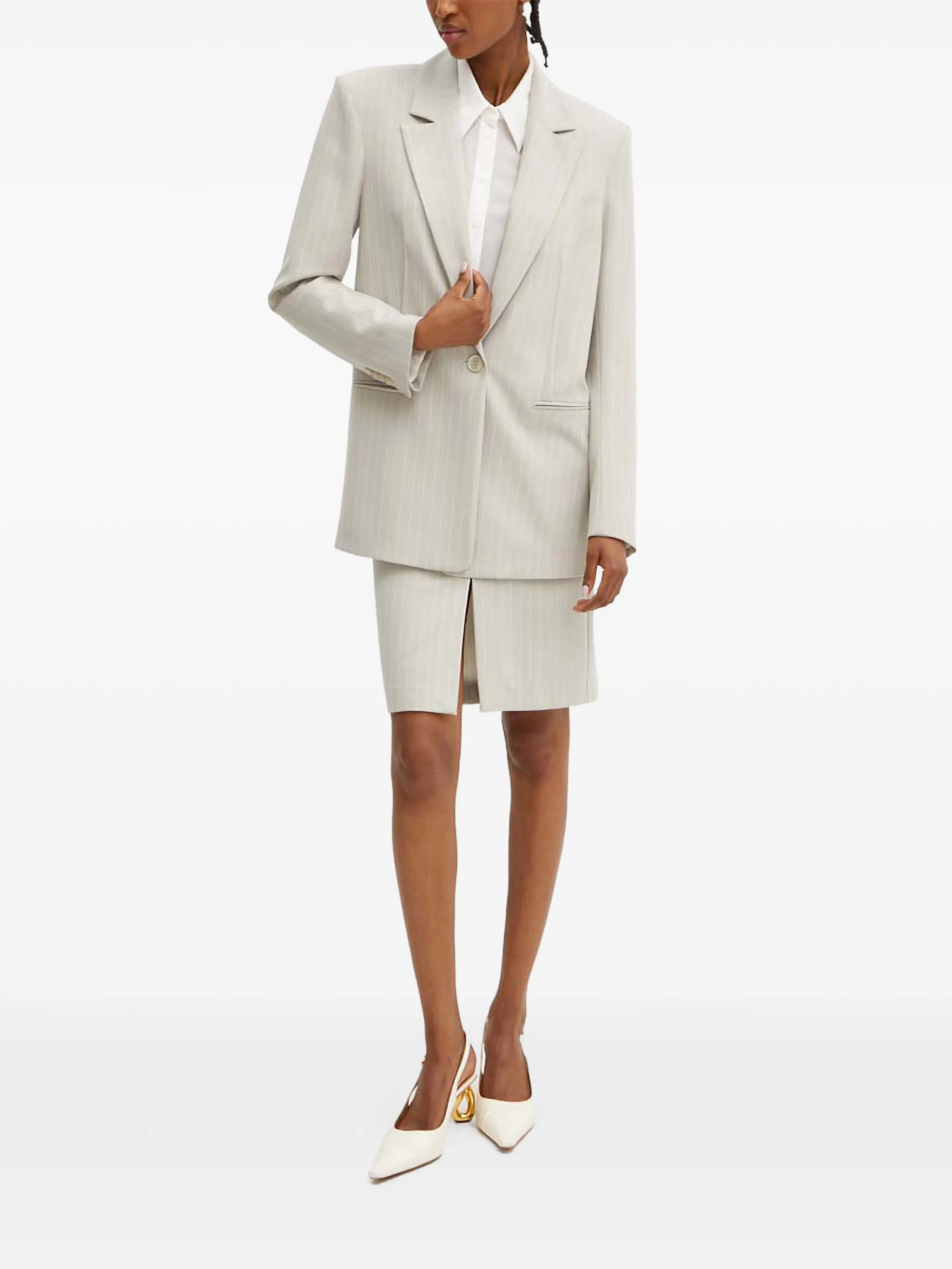 

Платье миди в тонкую полоску Patrizia Pepe, белый