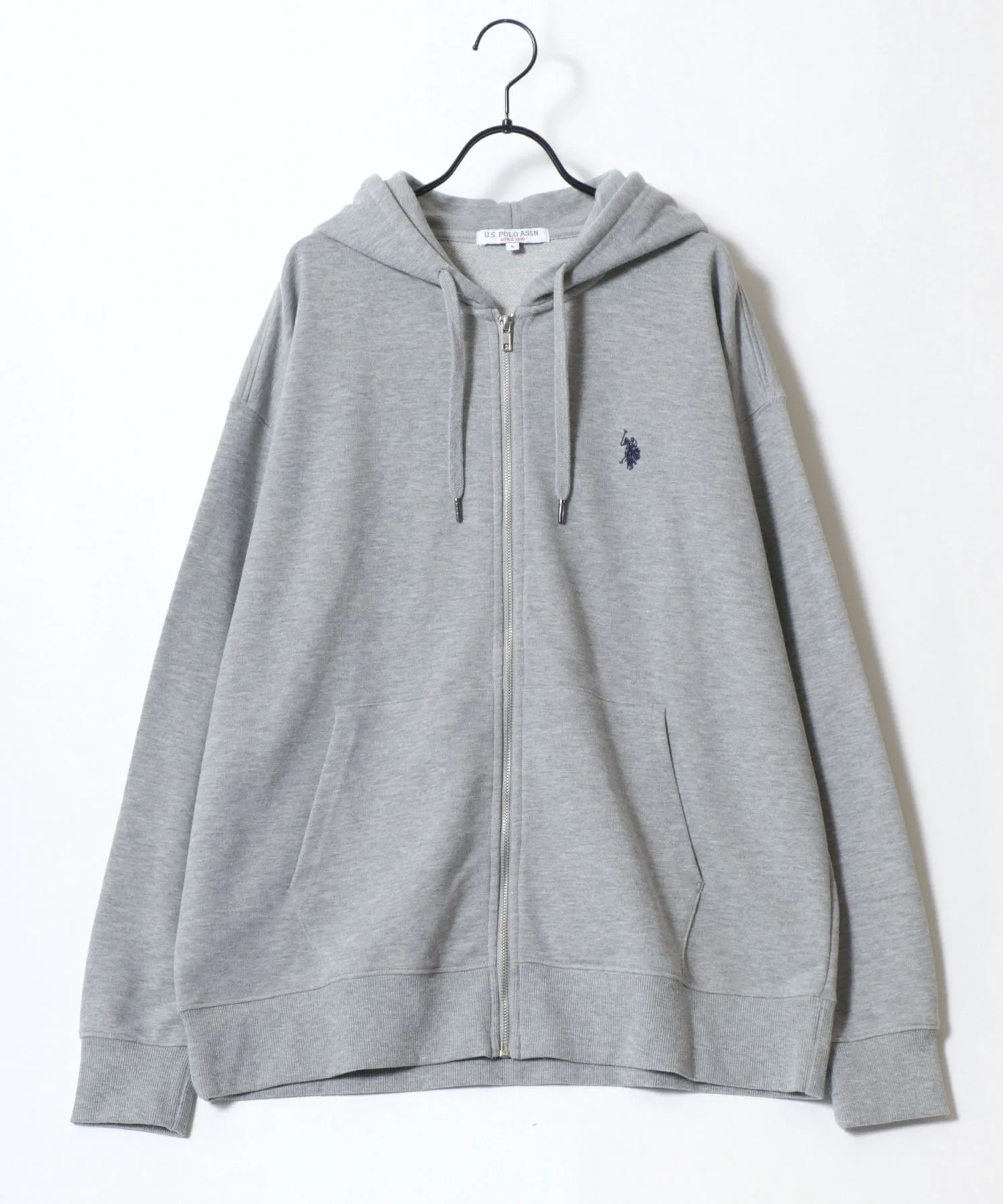 Мужская флисовая толстовка на молнии, производства US POLO ASSN. U.S. Polo Assn., gray — фото 3