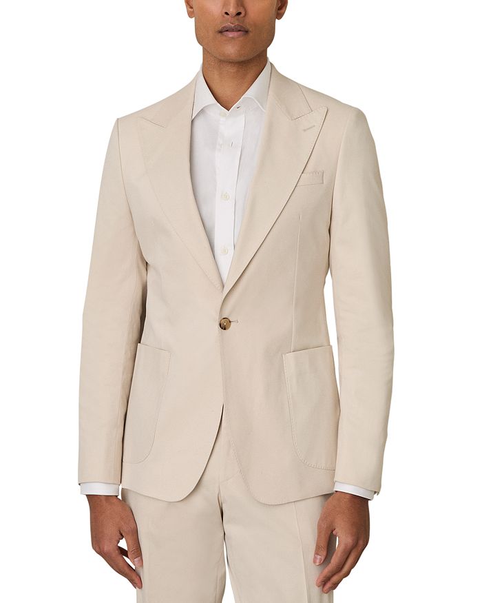 

Пиджак Putney Regular Fit с пик-лацканами из хлопковой смеси REISS, коричневый/бежевый