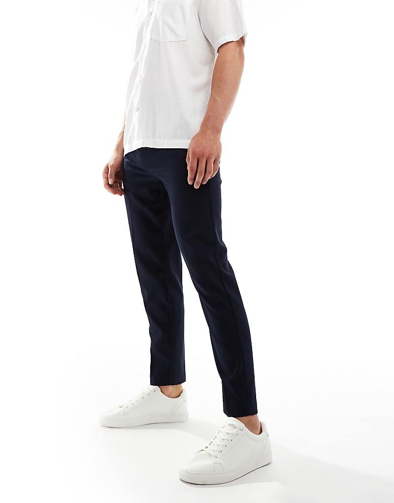 

ASOS DESIGN – темно-синие элегантные брюки зауженного кроя