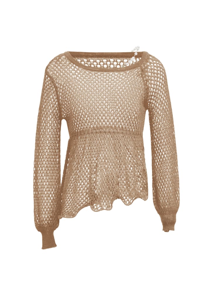 

Женский свитер светло-бежевого цвета faina