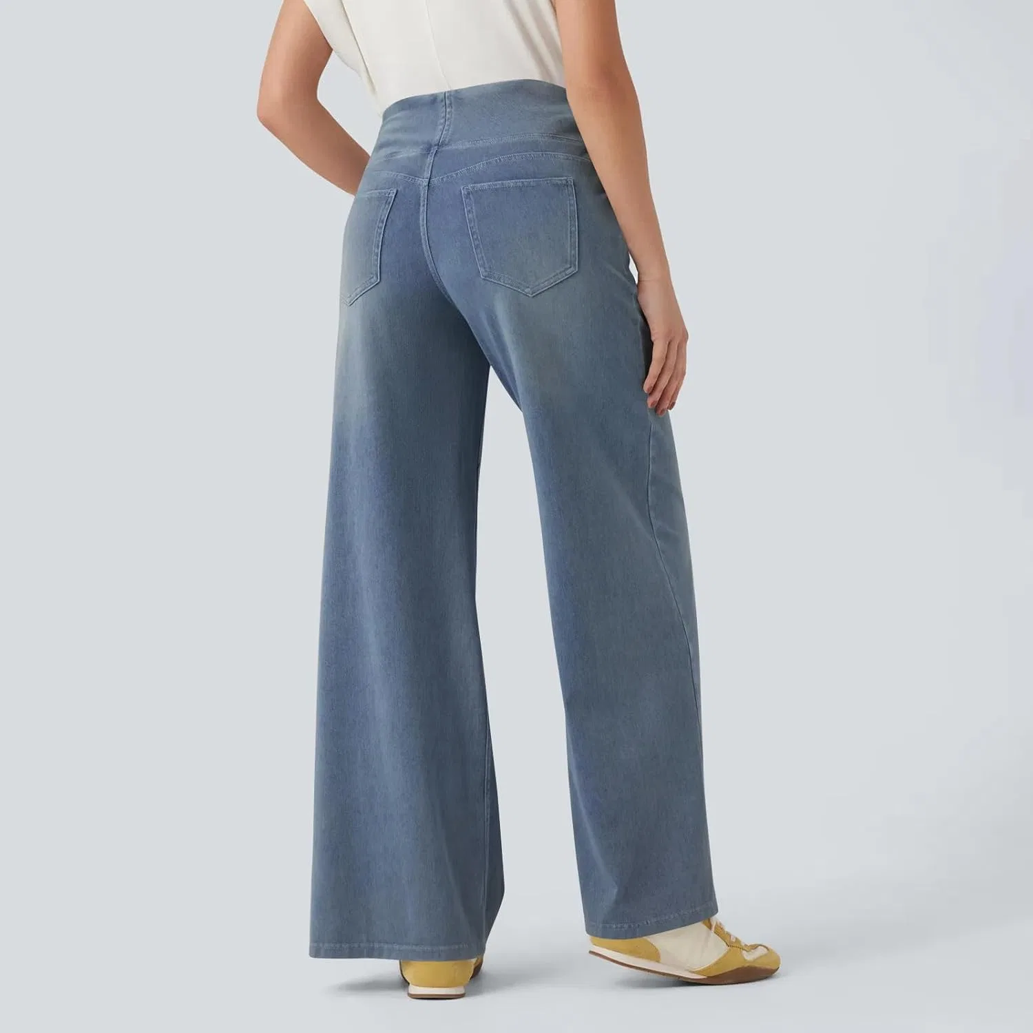 Джинсы свободные Wide Leg Jeans, Sky Blue — фото 4
