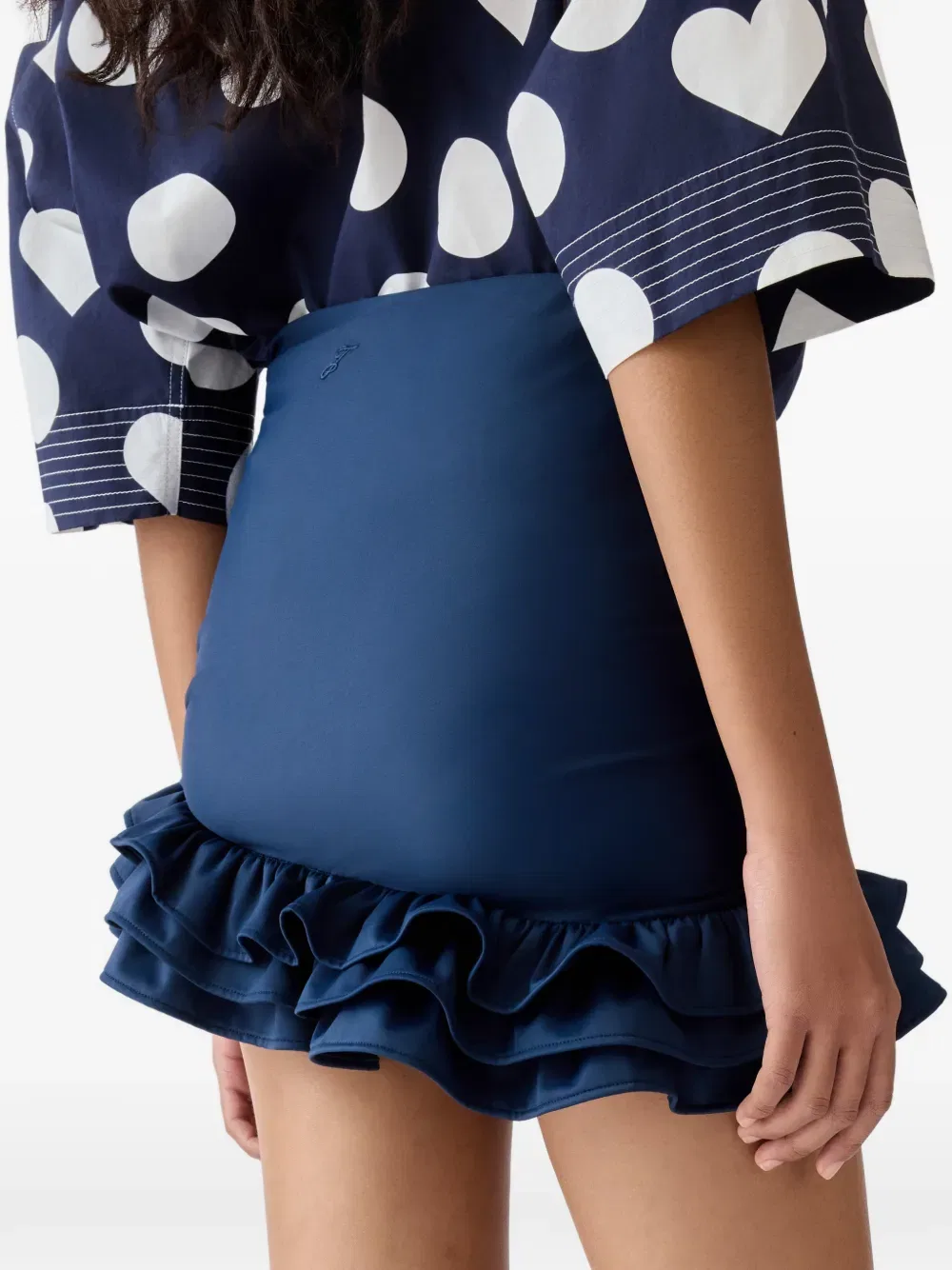 Мини-Юбка Jupe Playa с оборками Jacquemus, синий — фото 4