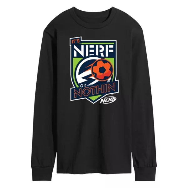 

Мужская футбольная футболка с длинным рукавом и принтом "Men's or nothing" Nerf, черный