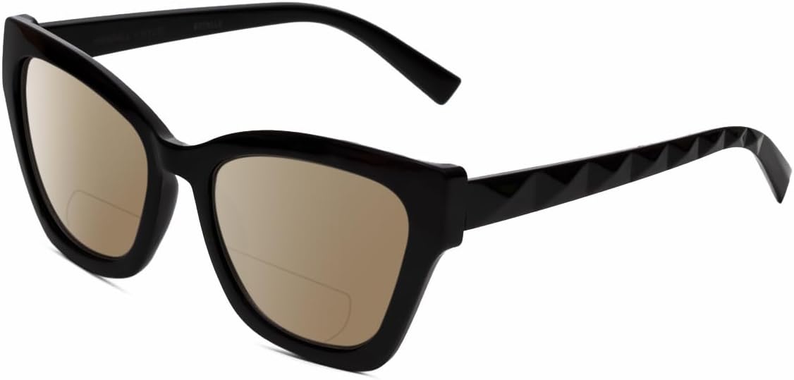 

Солнцезащитные очки Calabria K+K ESTELLE Cat Eye с поляризованными линзами и бифокальными линзами, блестящие, черные, модные, дизайнерские, Shiny Black/Amber Brown Lens