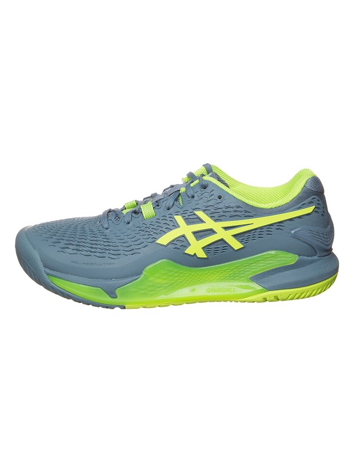

Кроссовки asics Tennisschuhe Resolution 9, цвет blau/grün, Серый, Кроссовки asics Tennisschuhe Resolution 9, цвет blau/grün