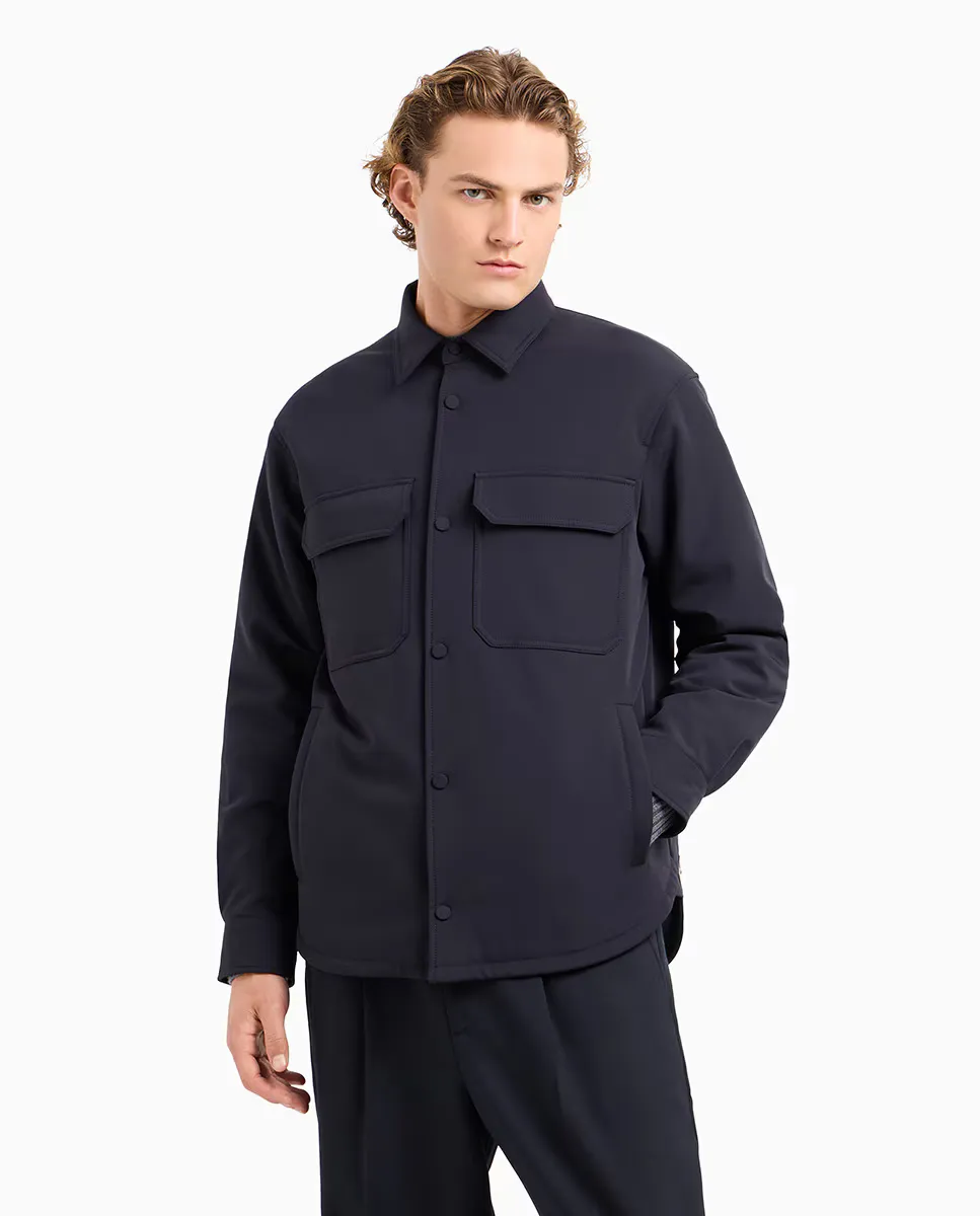 

Мужская куртка с рубашкой из нейлона Emporio Armani, темно-синий