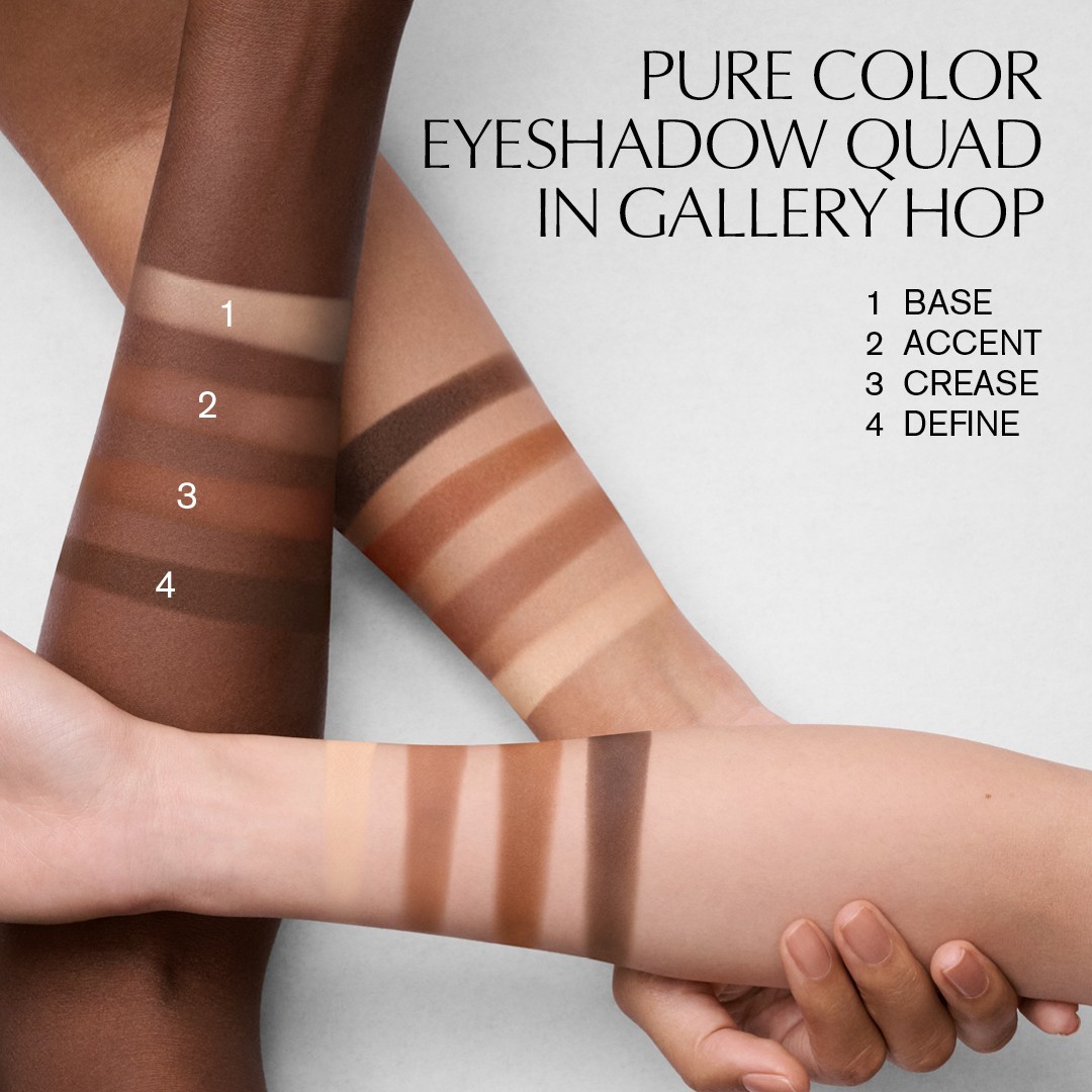 Тени для век pure color the essential eyeshadow quad Estee Lauder, 01 - power brunch, вес 4 гр. — фото 4