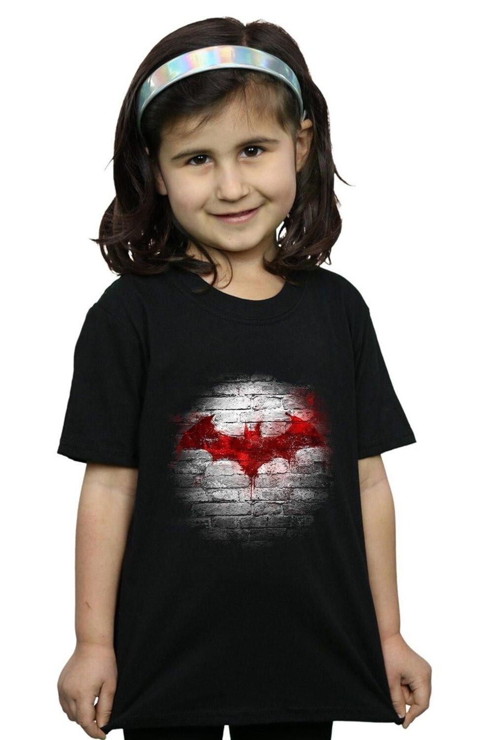 

Хлопковая футболка с логотипом Бэтмена DC Comics, черный