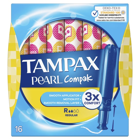 

Тампоны с аппликатором, 16 шт. Tampax, Pearl Compak Regular