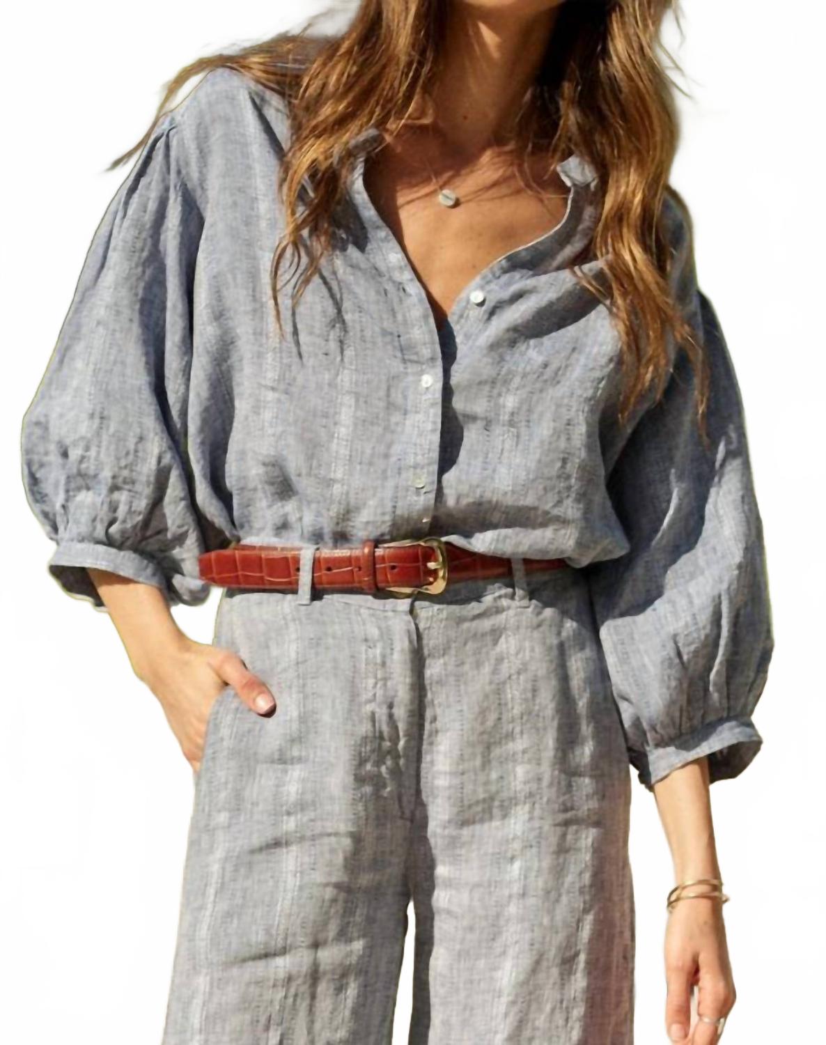 

Женская льняная блузка Edith в сером цвете Road to Nowhere, серый