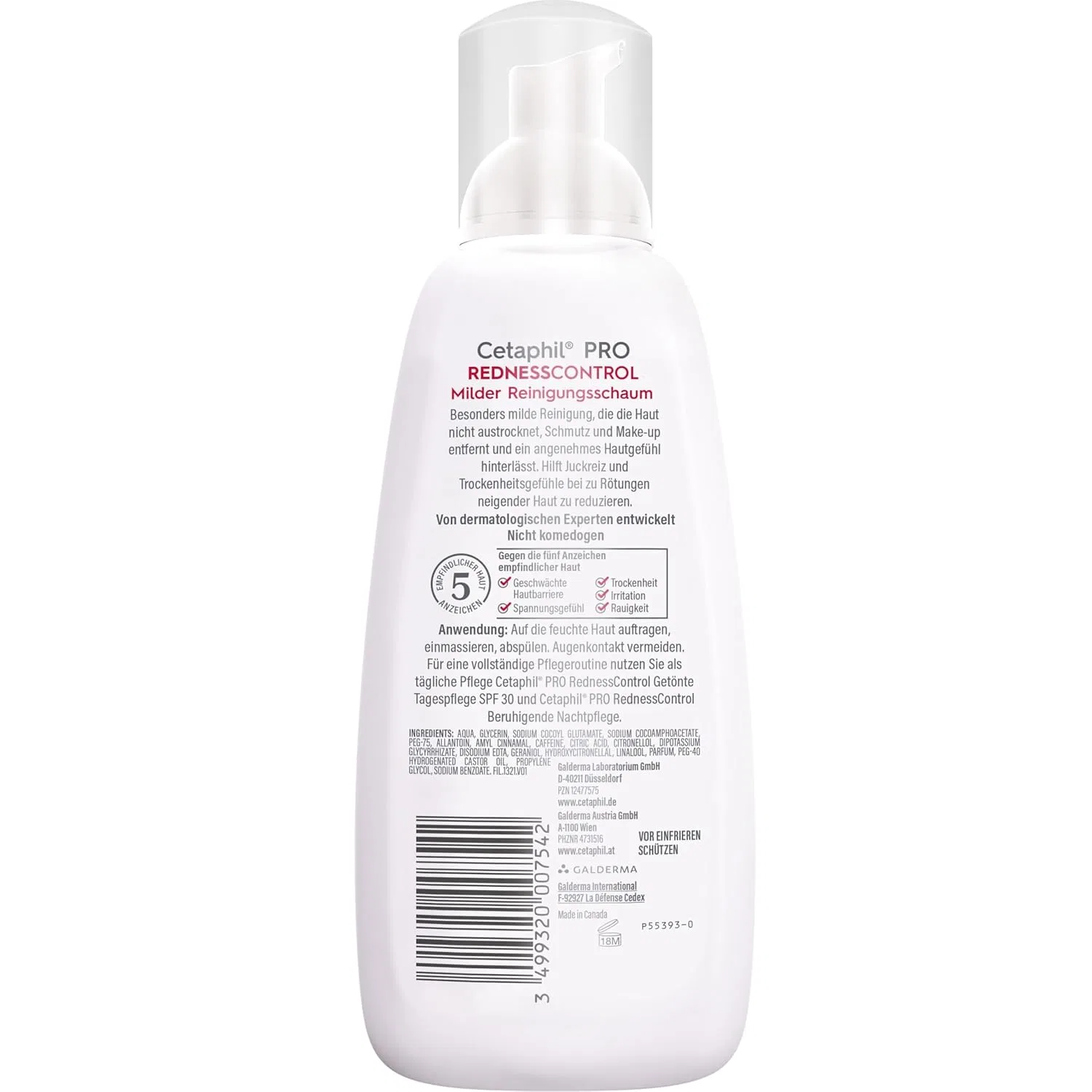 Гель для умывания Cetaphil — Мягкая очищающая пенка Pro RednessControl, 236 мл — фото 2