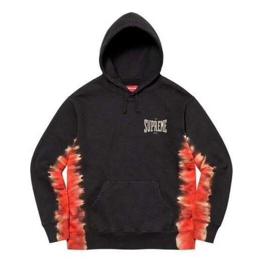 

Толстовка bleached hooded sweatshirt 'black orange' Supreme, черный