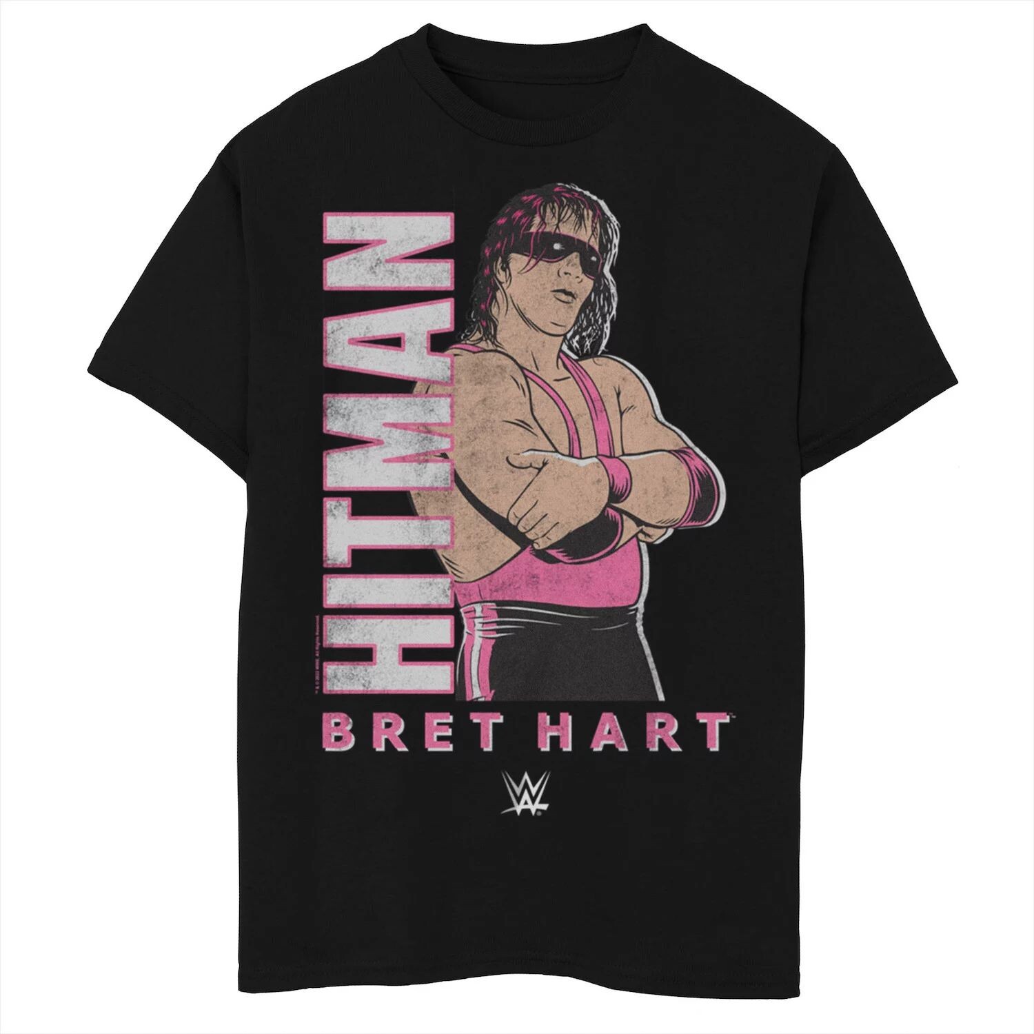 

Футболка с плакатом WWE Retro Hitman Bret Hart для мальчиков 8–20 лет Licensed Character