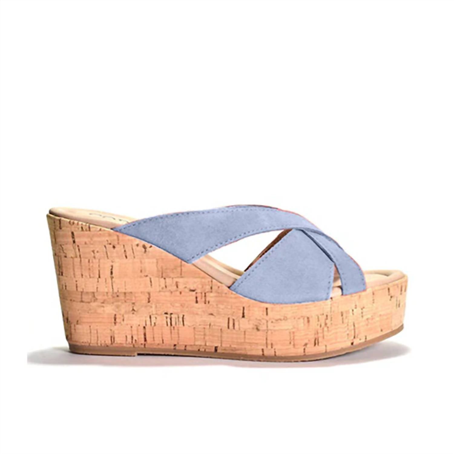 Devon Platform Wedge Sandal In Avio Suede CORDANI, Avio Suede