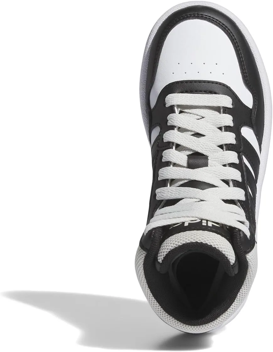 Баскетбольные кроссовки Adidas Kids' Hoopds среднего верха, серый/черный/белый — фото 3