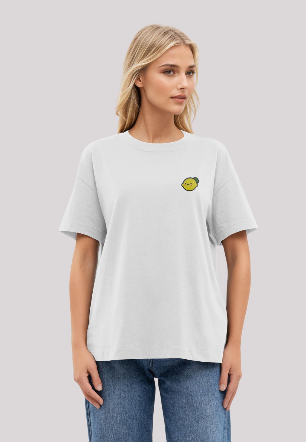 

Футболка с принтом LEMON CUTE FACE BESTICKT F4NT4STIC, белый