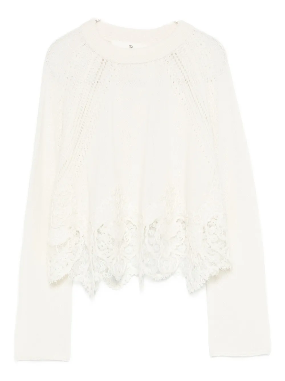 

Свитер с кружевной отделкой Ermanno Scervino, белый