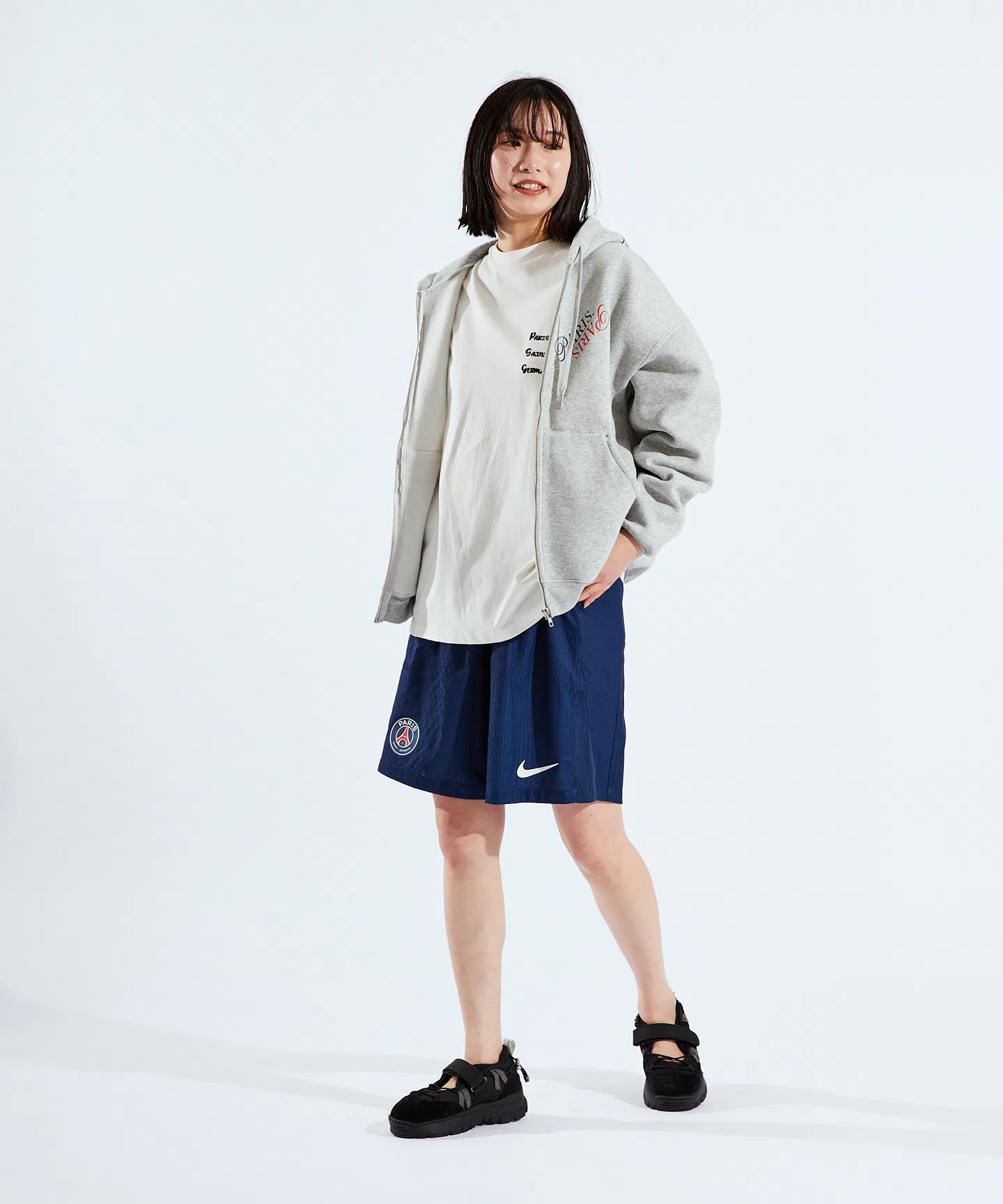 Мужские спортивные шорты NIKE Paris Saint-Germain с логотипом тёмно-синие — фото 3