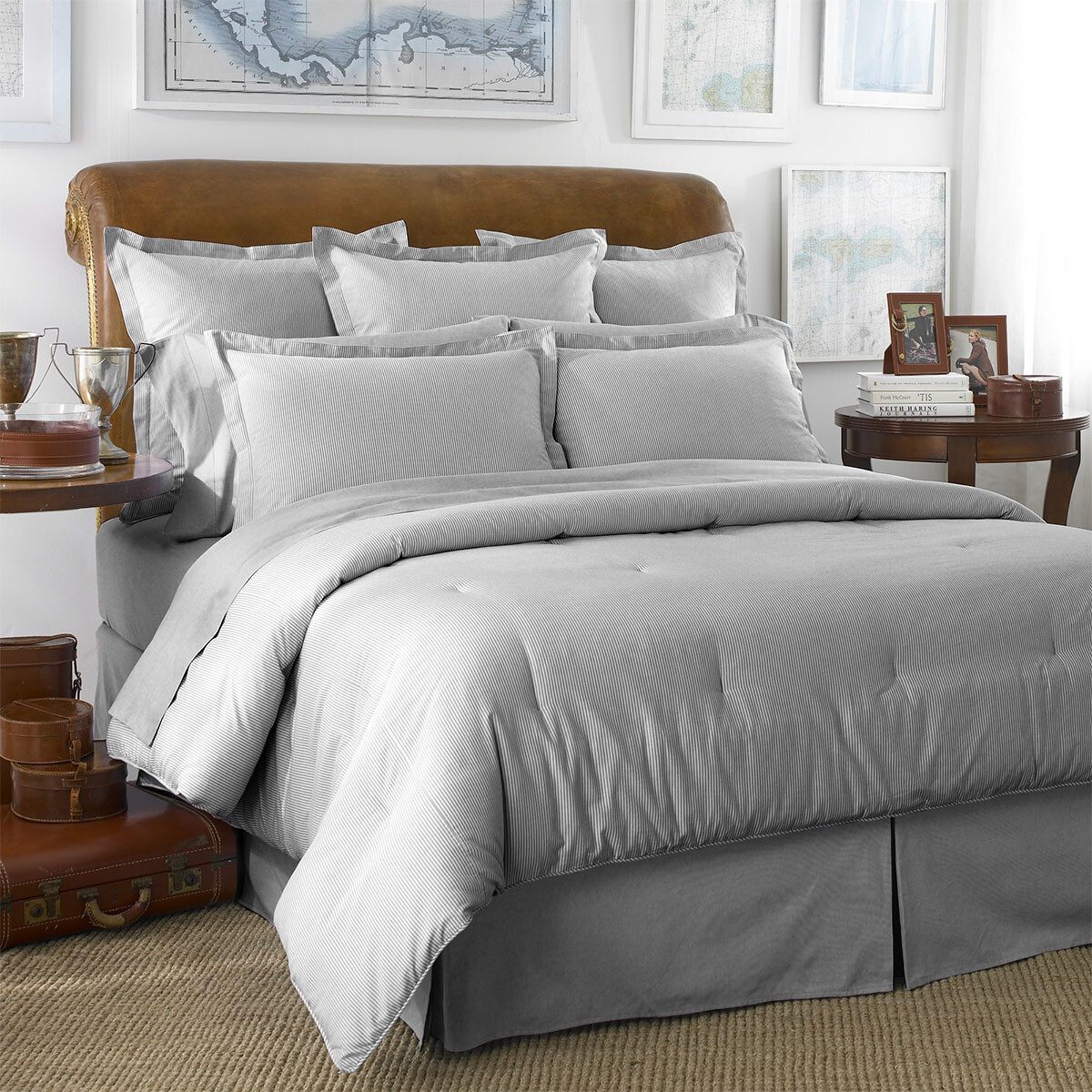 

Пододеяльник Oxford Stripe из египетского хлопка Ralph Lauren Home, синий