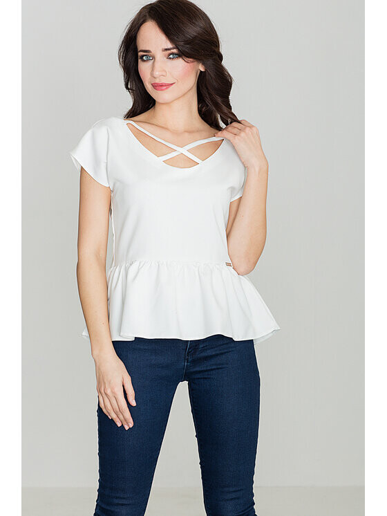 

Блузка стандартного кроя Lenitif, экрю