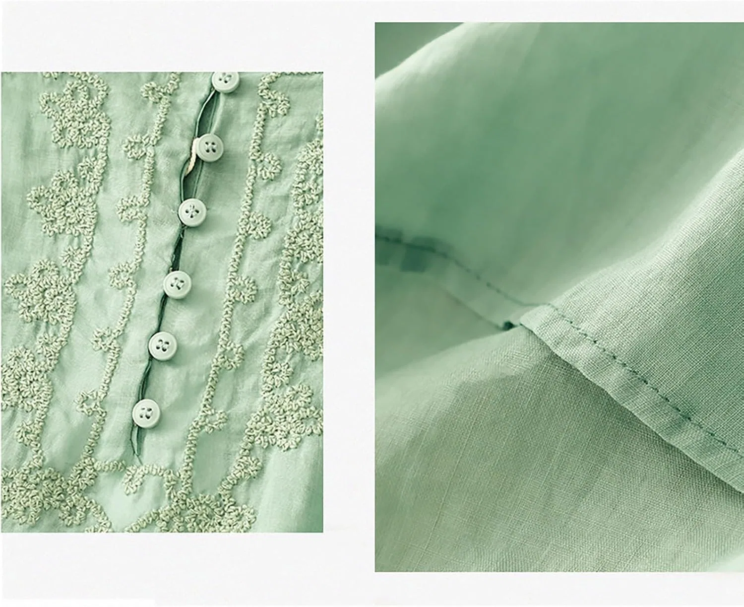 Футболка женская с плиссировкой, круглый вырез, на пуговицах, короткий рукав, свободная, X3-green — фото 4