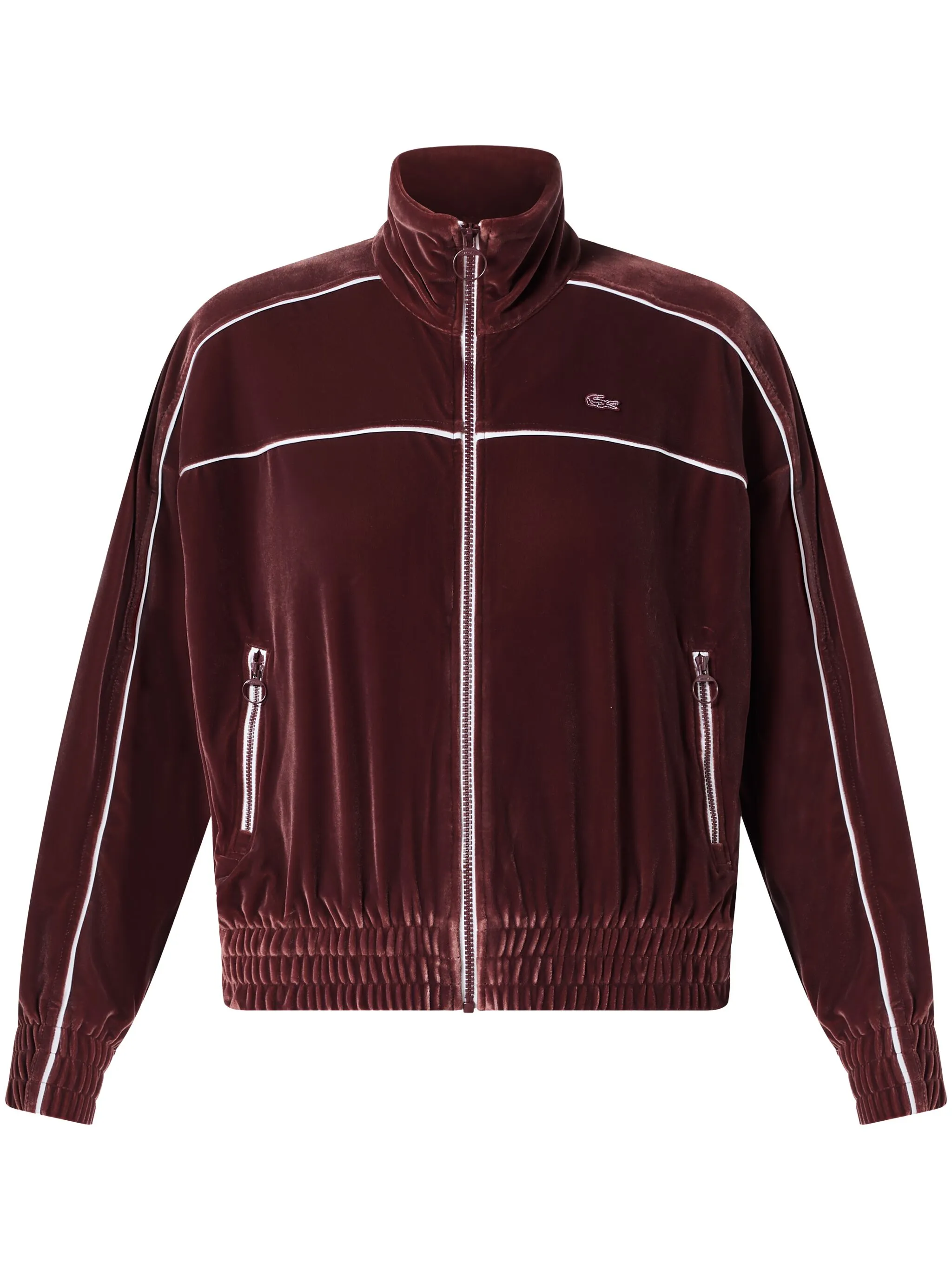 

Бархатная толстовка на молнии Lacoste, красный