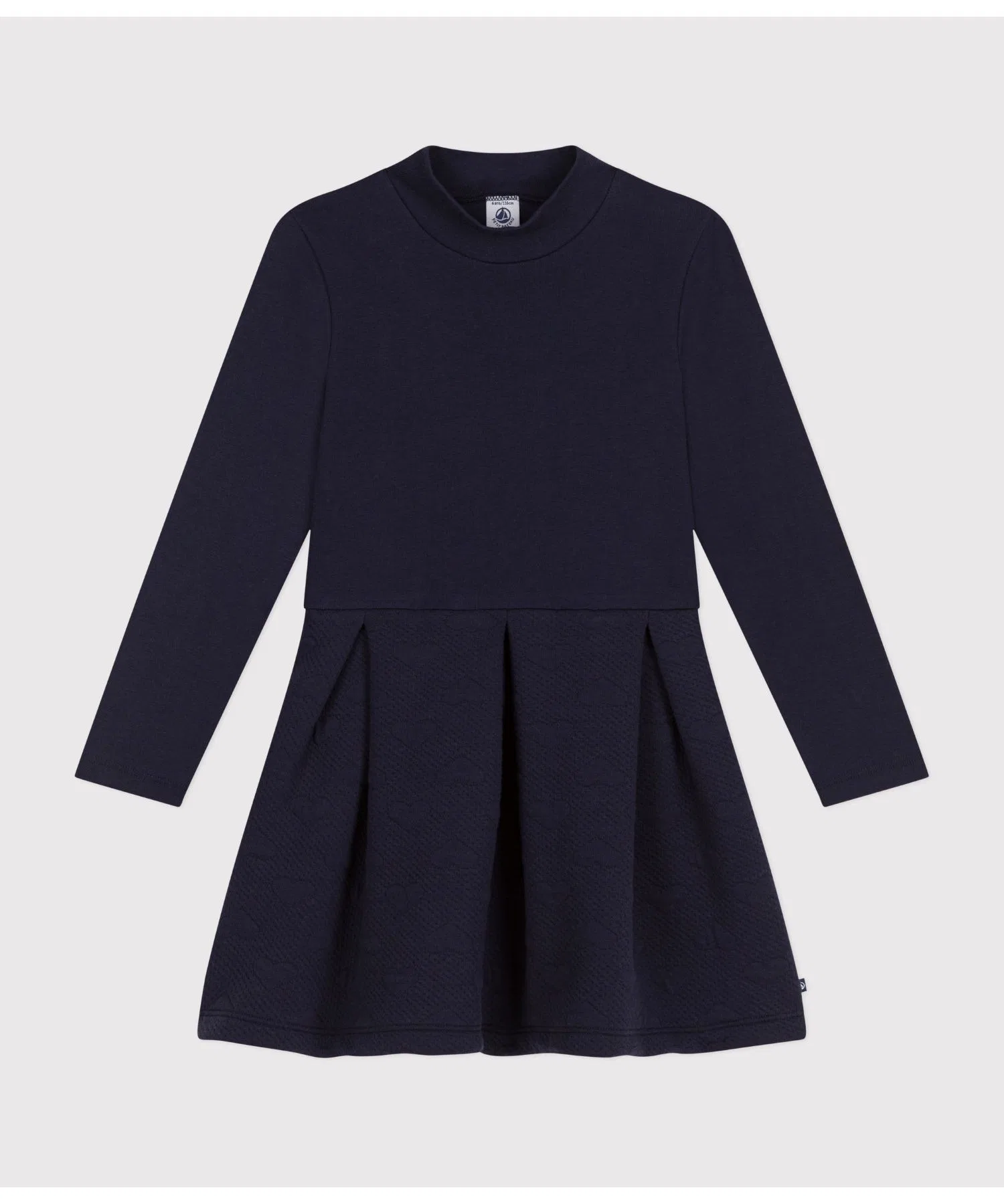 Детское платье PETIT BATEAU с длинным рукавом и принтом "Сердце"