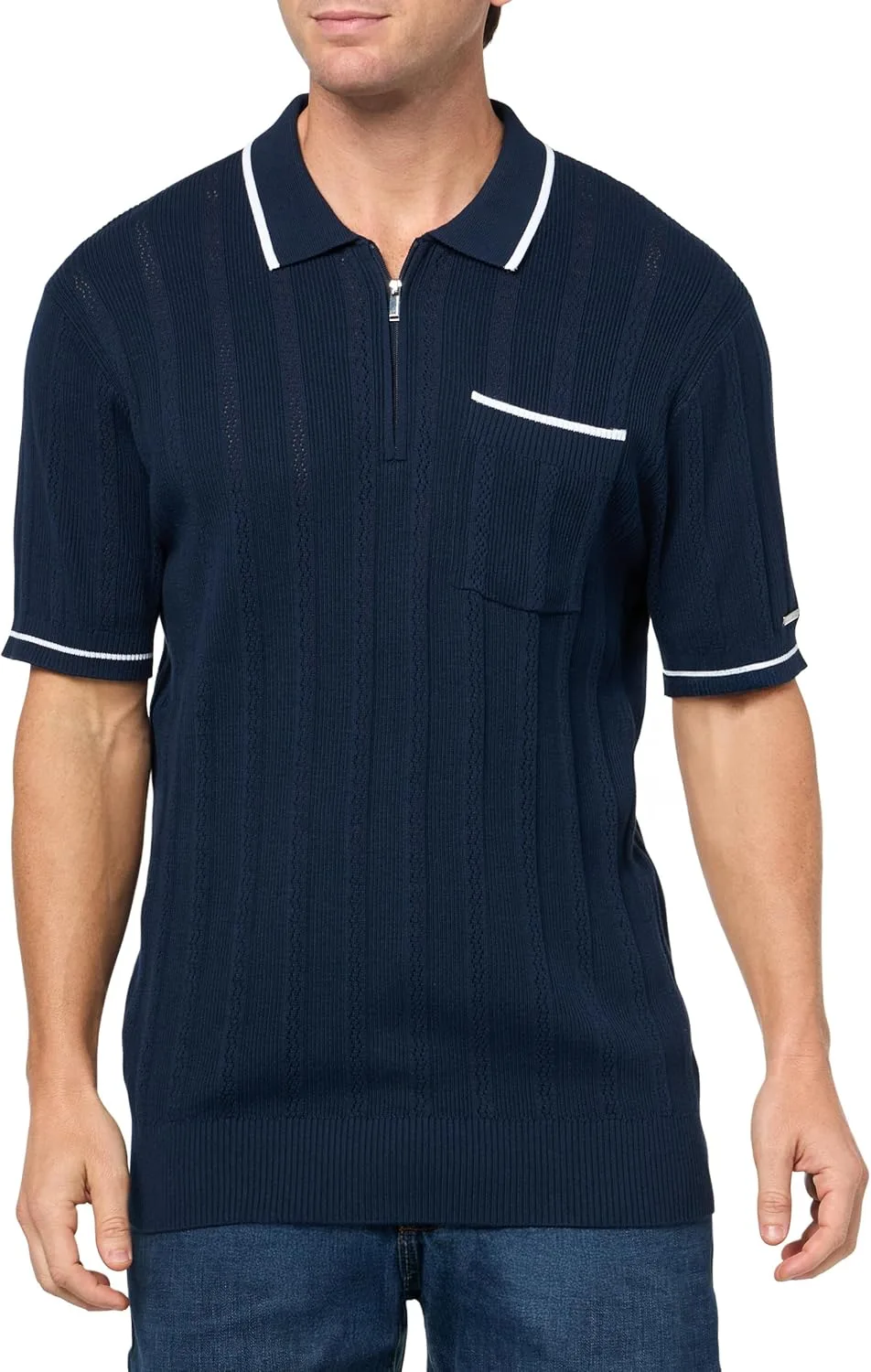 

KARL LAGERFELD мужской свитер с воротником и молнией на 1/4