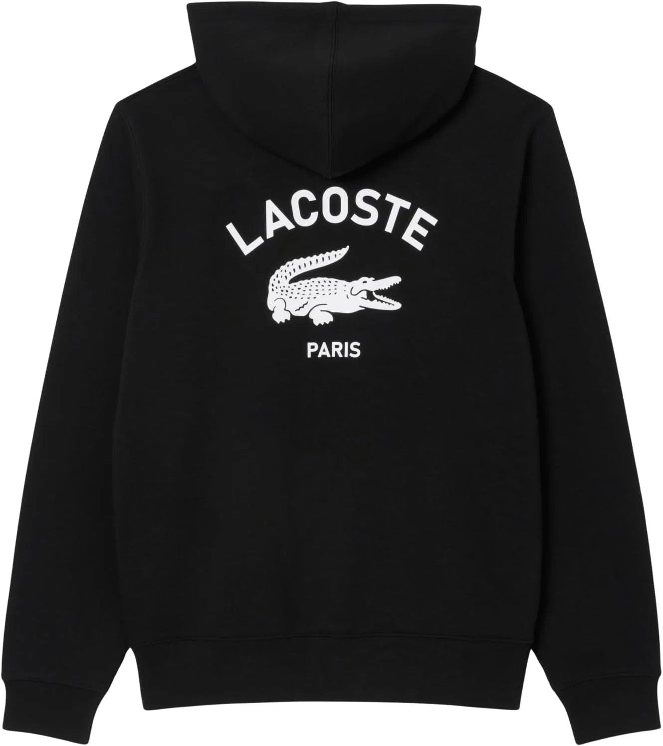 Худи мужское Lacoste Graphic Hoodie, хлопковое пике, черный — фото 3