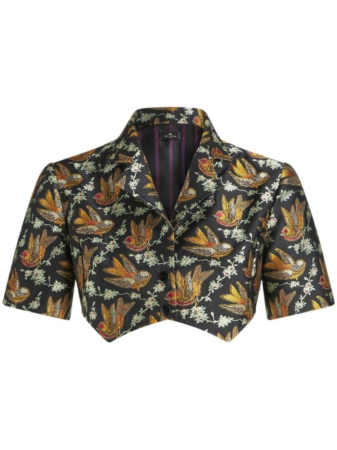 

ETRO укороченная рубашка с цветочным принтом, черный