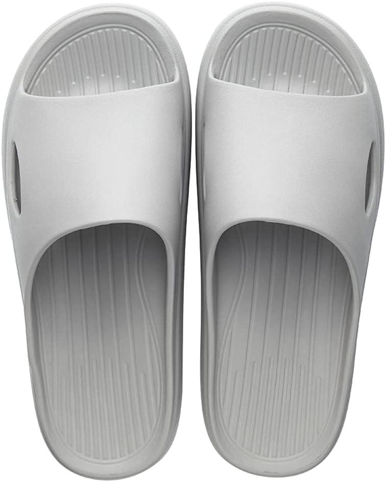 

Женские и мужские шлепанцы Rojeam с открытым носком для душа, домашние сандалии для ванной, серый