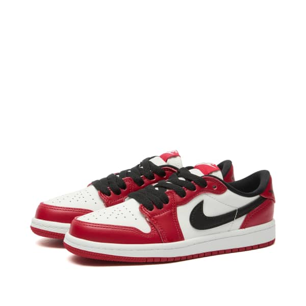 1 ретро низкие и кроссовки PS Air Jordan, красный, черный & белый — фото 2