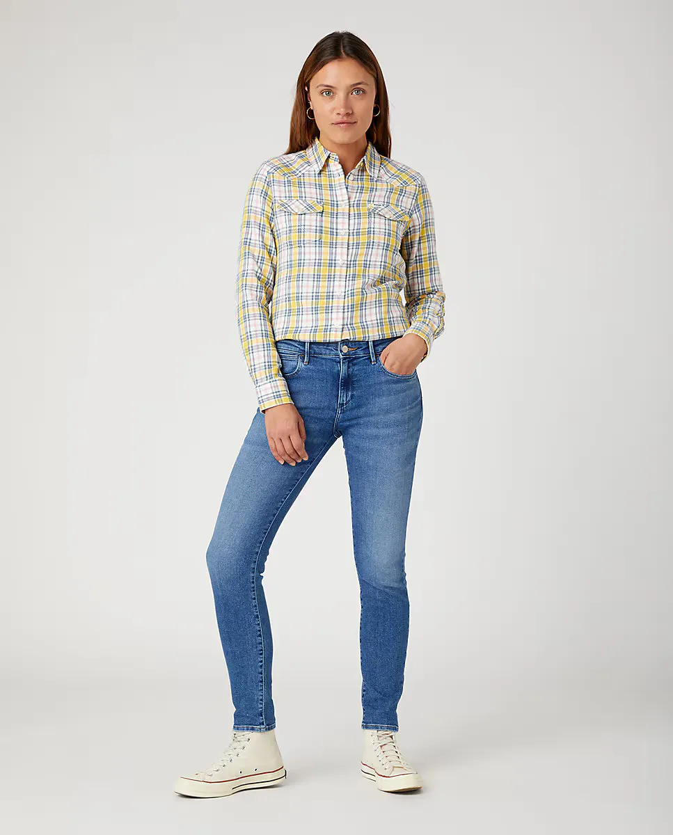 

Женские джинсы скинни со средней посадкой синего цвета Wrangler, синий