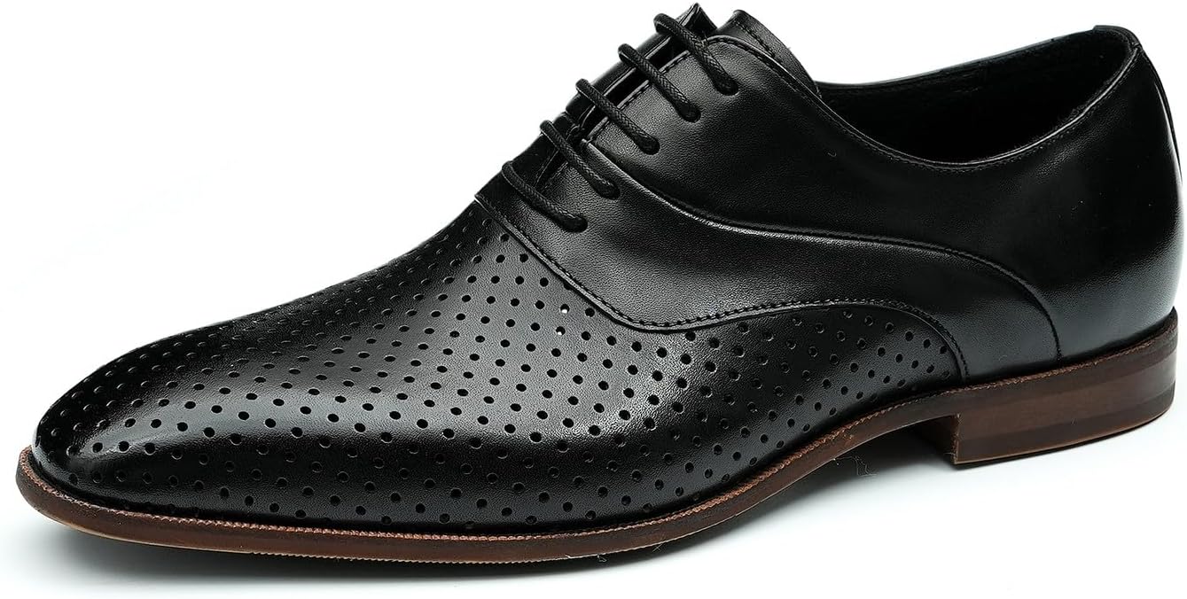 

Мужские туфли Santimon, стильные оксфорды на лето из кожи, модные деловые туфли для выпускного, свадьбы, туфли с крылом, повседневные скелетные туфли для мужчин, черный