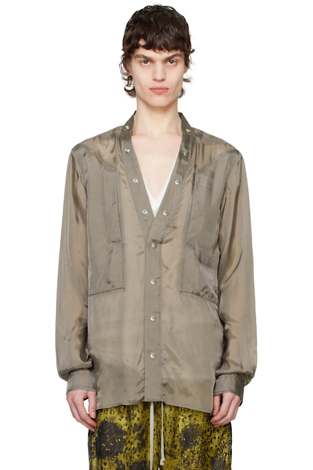 

Рубашка Hollywood Larry Fogpocket Rick Owens, цвет dust