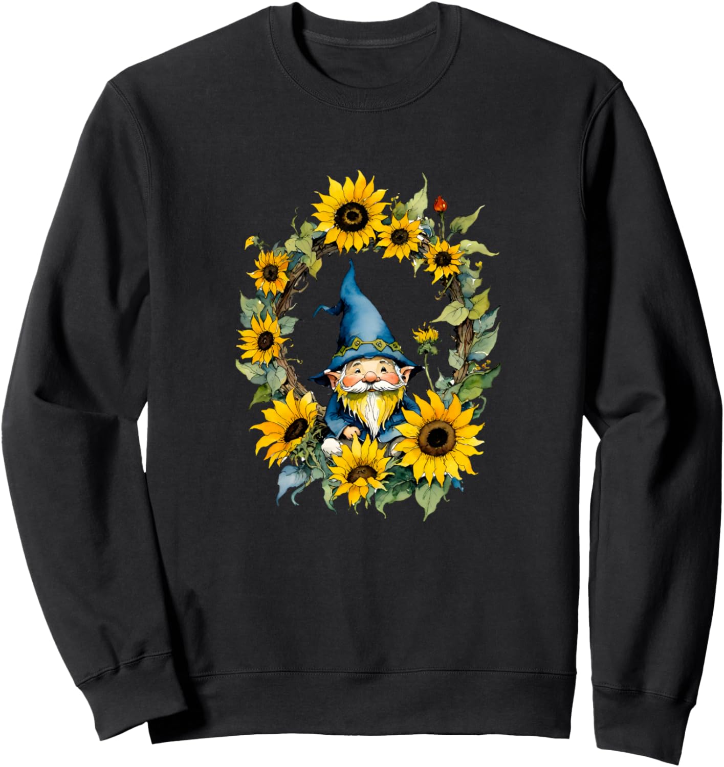 

Толстовка с изображением гнома-подсолнуха Sunflower Teez 4 Us, черный