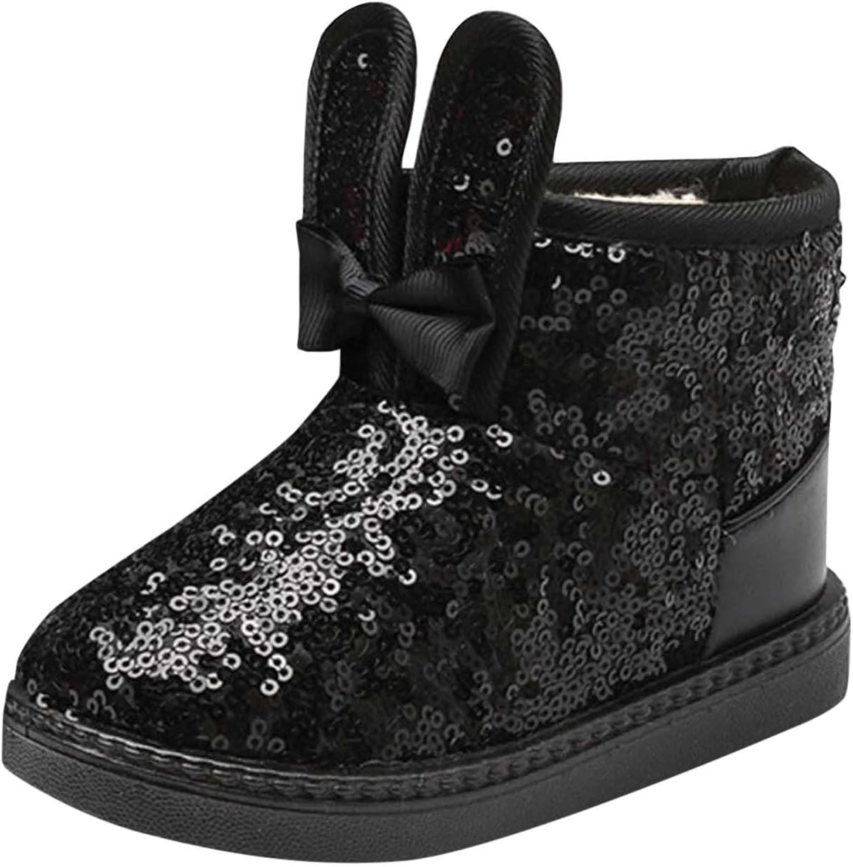 

Зимние ботильоны на платформе IWIHMIV для девочек, короткие повседневные ботинки с нескользящей мягкой подошвой, теплые зимние ботинки, Black