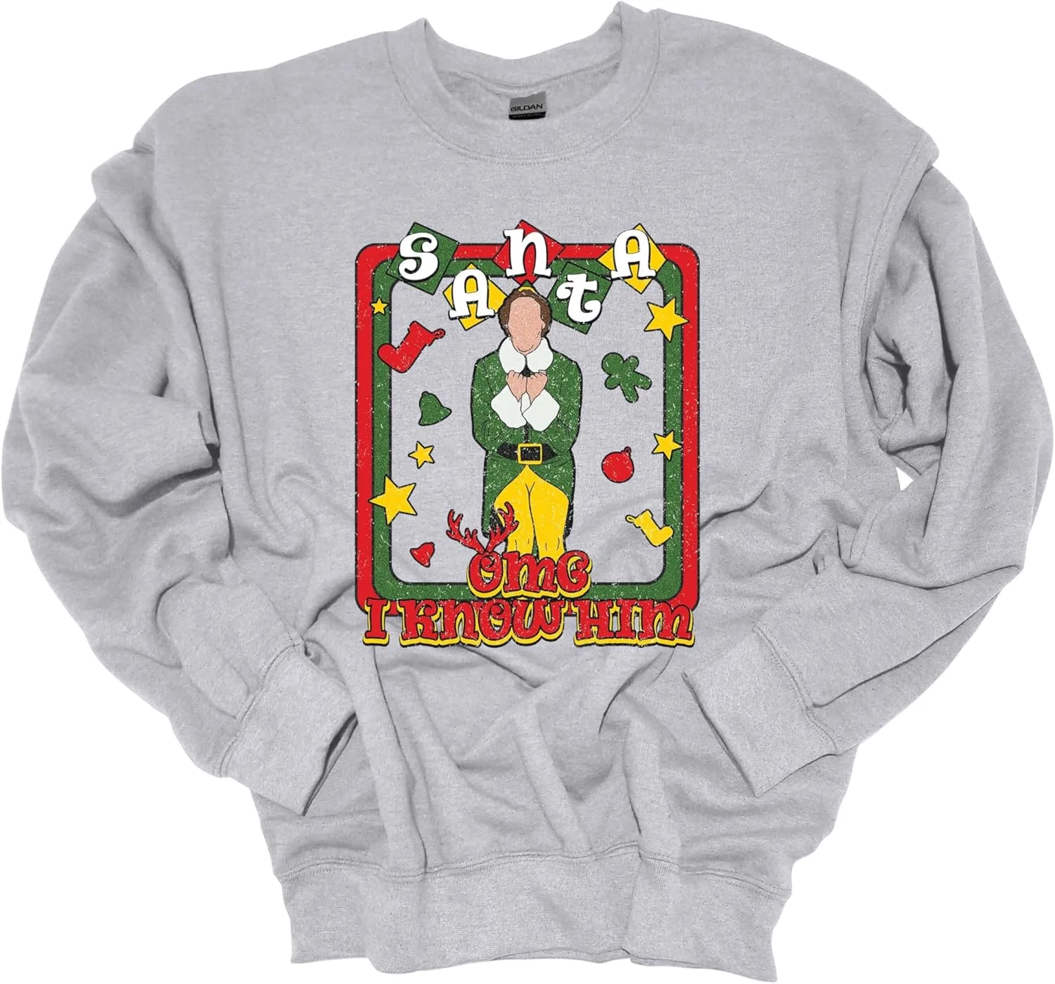 

Толстовка Unisex Christmas Sweatshirt Omg Santa I Know Him Elf Retro Festive Holiday Trenz Shirt Company