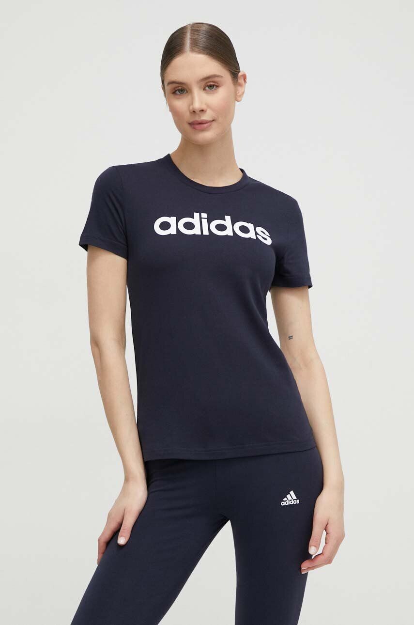 

Футболка adidas из хлопка H07833, темно-синий