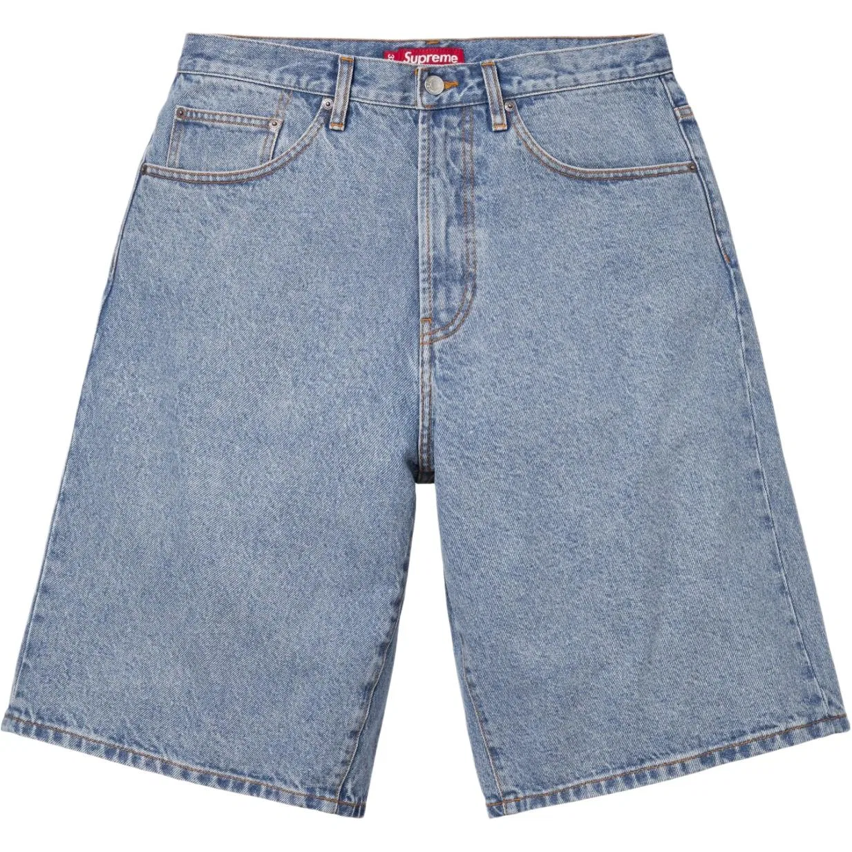 Шорты джинсовые свободные Supreme SS26 Week11 Washed Blue